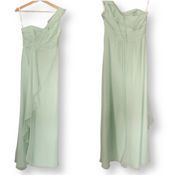 David's Bridal One Shoulder Bridesmaid Dress Sz 6 - Picture 1 of 10